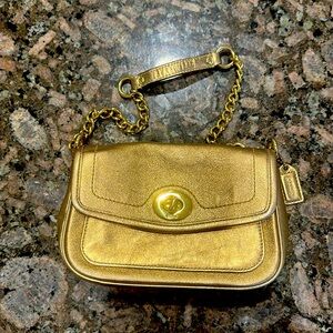 Vintage gold Coach mini bag